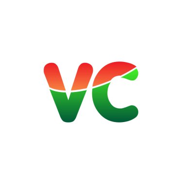 İlk Harf VC Logosu Küçük Harf, Renkli Logotype Modern ve Basit Logo Tasarımı.