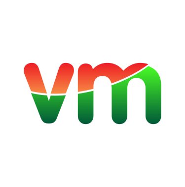 İlk Harf VM Logosu Küçük Harf, Renkli Logotype Modern ve Basit Logo Tasarımı.