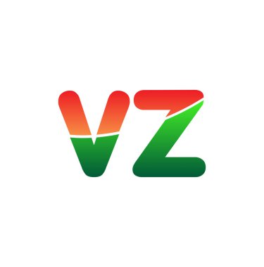 İlk Harf VZ Logosu Küçük Harf, Renkli Logotype Modern ve Basit Logo Tasarımı.