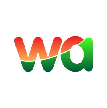 İlk harf WA Logo Küçük harf, renkli logotip Modern ve Basit Logo Tasarımı.