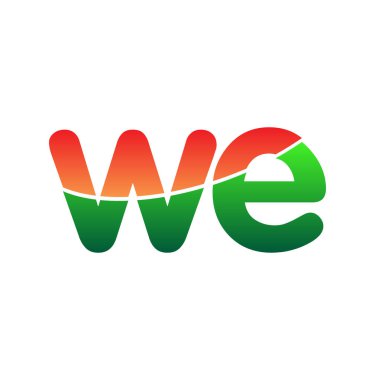 İlk harf we logo küçük harf, renkli logotip modern ve basit logo tasarımı.