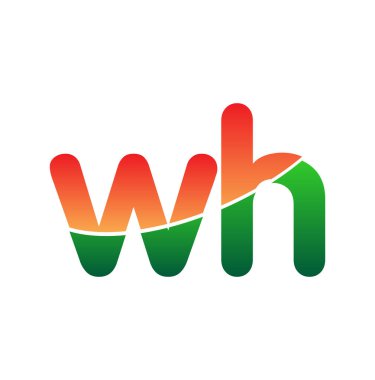 İlk harf WH Logo Küçük harf, renkli logotip Modern ve Basit Logo Tasarımı.