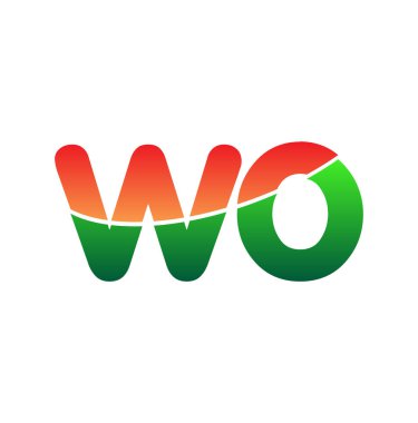 İlk Harf WO Logosu Küçük Harf, Renkli Logotype Modern ve Basit Logo Tasarımı.