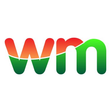 İlk Harf WM Logosu Küçük Harf, Renkli Logotype Modern ve Basit Logo Tasarımı.