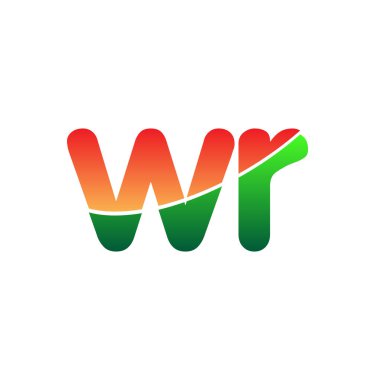 İlk Harf WR Logosu Küçük Harf, Renkli Logotype Modern ve Basit Logo Tasarımı.
