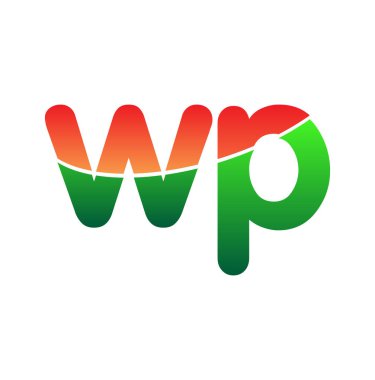İlk Harf WP Logosu Küçük Harf, Renkli Logotype Modern ve Basit Logo Tasarımı.