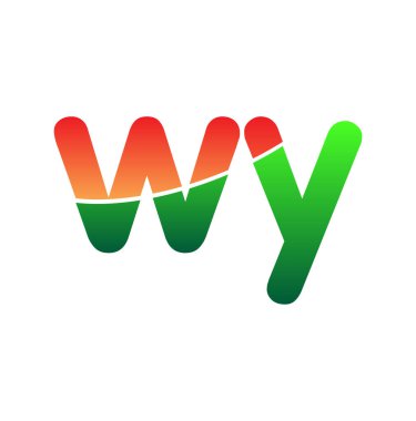 İlk Harf WY Logosu Küçük Harf, Renkli Logotype Modern ve Basit Logo Tasarımı.