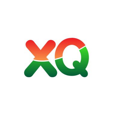 İlk Harf XQ Logosu Küçük Harf, Renkli Logotype Modern ve Basit Logo Tasarımı.