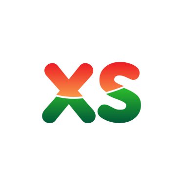 İlk Harf XS Logosu Küçük Harf, Renkli Logotype Modern ve Basit Logo Tasarımı.