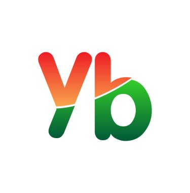 Initial Letter YB Logo Lowercase, colorful logotype Modern and Simple Logo Design. vector