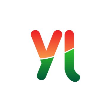 İlk Harf YL Logosu Küçük Harf, Renkli Logotype Modern ve Basit Logo Tasarımı.