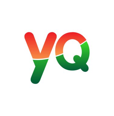 İlk Harf YQ Logosu Küçük Harf, Renkli Logotype Modern ve Basit Logo Tasarımı.