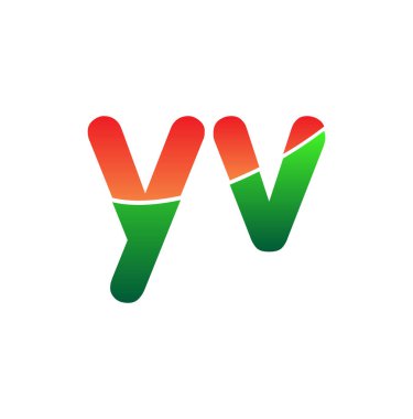 İlk Harf YV Logosu Küçük Harf, Renkli Logotype Modern ve Basit Logo Tasarımı.