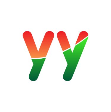 İlk harf YY Logosu Küçük Harf, renkli logotip Modern ve Basit Logo Tasarımı.