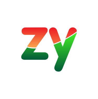 İlk harf ZY Logo Küçük harf, renkli logotip Modern ve Basit Logo Tasarımı.