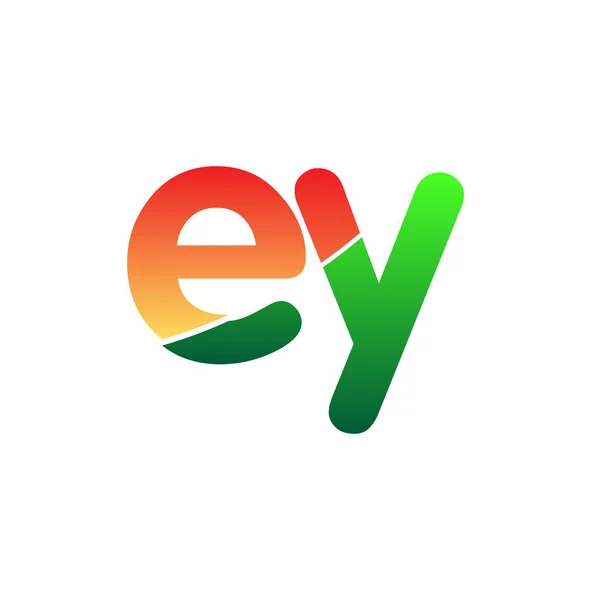 首字母Ey标志小写字母 色彩艳丽的现代简约的标志设计 — 图库矢量图片