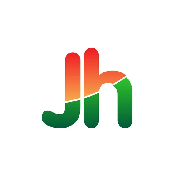 首字母Jh标志小写字母 色彩艳丽的现代简约的标志设计 — 图库矢量图片