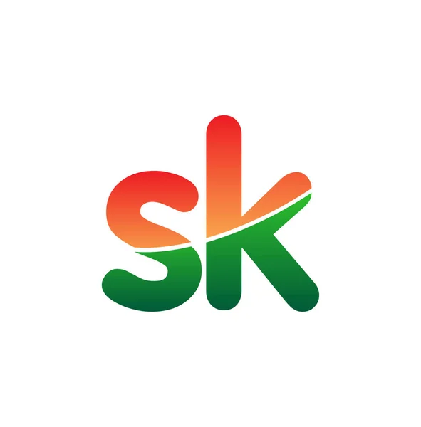 初字母Sk标志小写字母 色彩艳丽的标志型现代简约的标志设计 — 图库矢量图片
