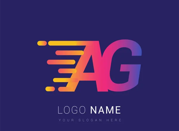 Lettre Initiale Speed Logo Modèle Conception Logo Nom Entreprise Couleur — Image vectorielle