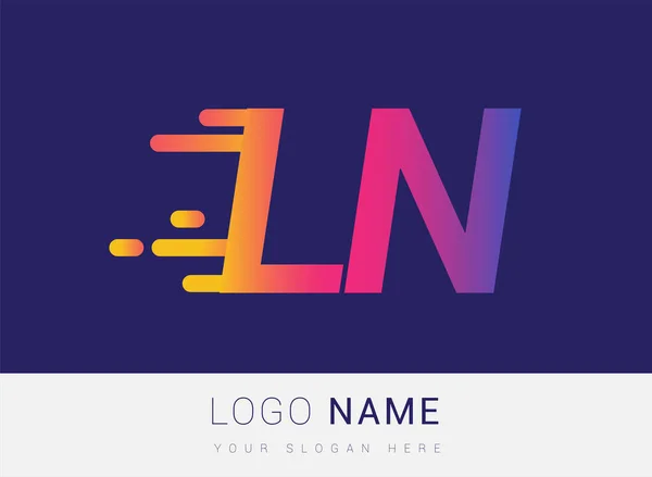 Lettre Initiale Modèle Conception Logo Speed Nom Entreprise Logotype Coloré — Image vectorielle