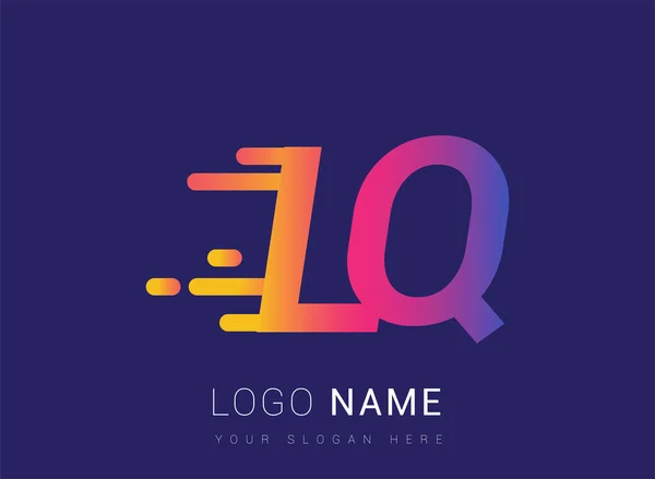 Initial Letter Speed Logo Design Vorlage Logo Firmenname Gelb Magenta — Stockvektor