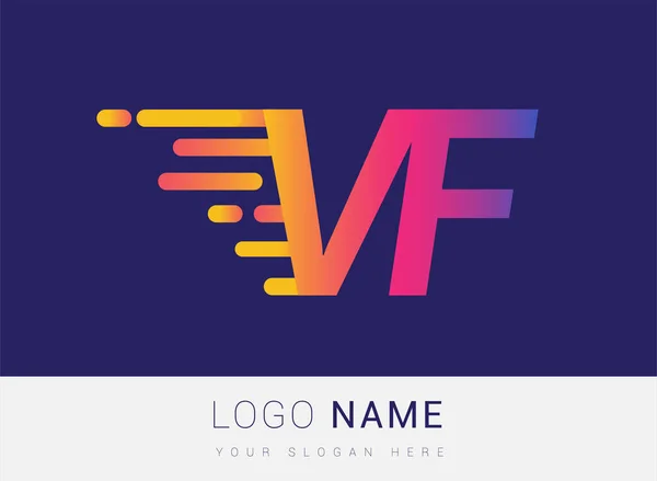 Initial Letter Speed Logo Design Vorlage Logo Firmenname Gelb Magenta — Stockvektor