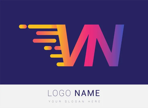 Initial Letter Speed Logo Design Vorlage Logo Firmenname Gelb Magenta — Stockvektor