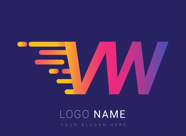 Initial Letter Speed Logo Design Vorlage Logo Firmenname Gelb Magenta — Stockvektor