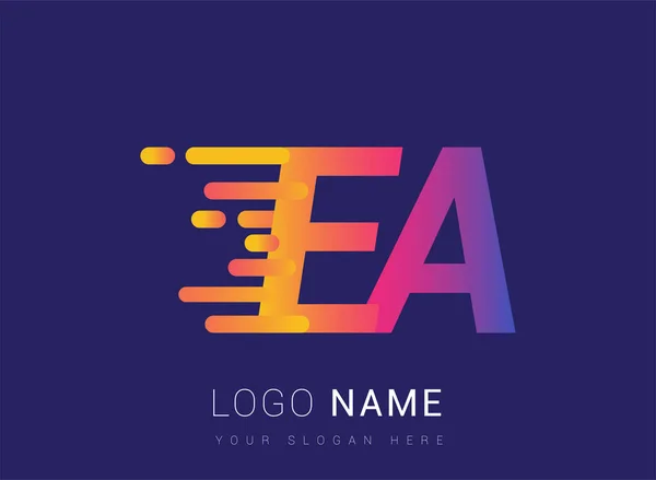 Initial Letter Speed Logo Design Vorlage Logo Firmenname Gelb Magenta — Stockvektor