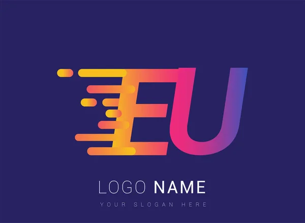 Carta Inicial Velocidade Logo Design Modelo Logotipo Nome Empresa Colorido — Vetor de Stock