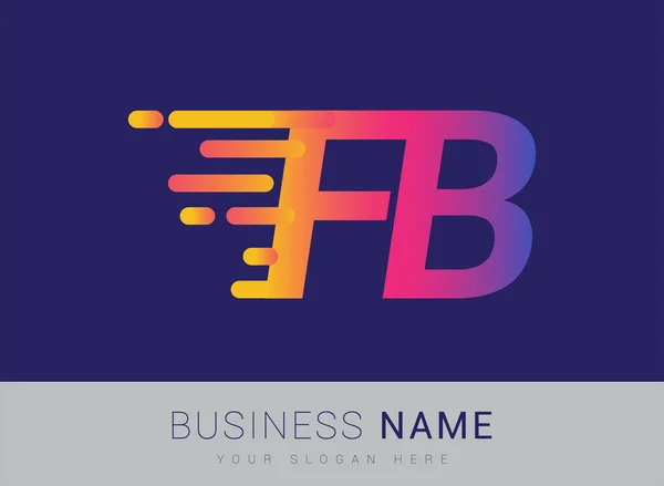 Carta Inicial Velocidade Logo Design Modelo Logotipo Nome Empresa Colorido —  Vetores de Stock
