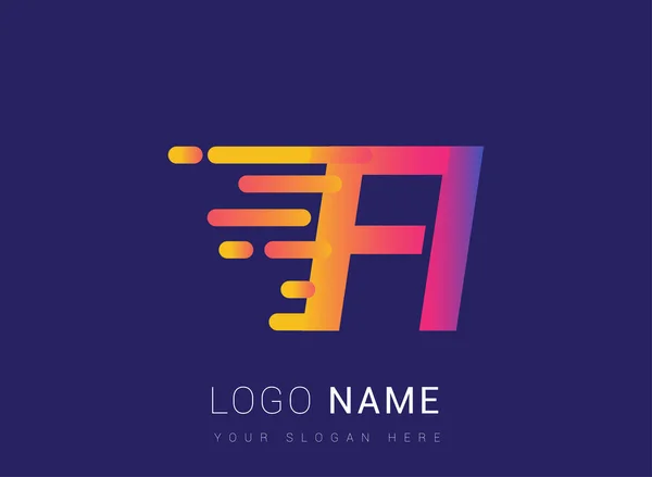 Initial Letter Speed Logo Design Vorlage Logo Firmenname Gelb Magenta — Stockvektor