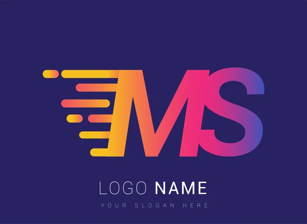 Lettre Initiale Speed Logo Modèle Conception Logo Nom Entreprise Couleur — Image vectorielle