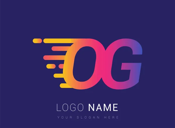 Lettre Initiale Modèle Conception Logo Vitesse Logo Nom Entreprise Couleur — Image vectorielle