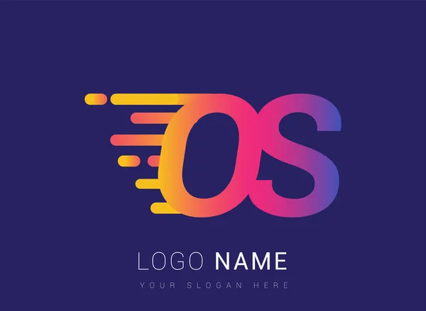 Carta Inicial Velocidad Logo Plantilla Diseño Logotipo Nombre Empresa Color — Vector de stock