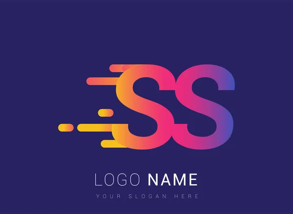 Initial Letter Speed Logo Design Vorlage Logo Firmenname Gelb Magenta — Stockvektor