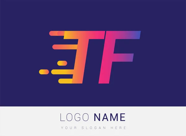 Initial Letter Speed Logo Design Vorlage Logo Firmenname Gelb Magenta — Stockvektor