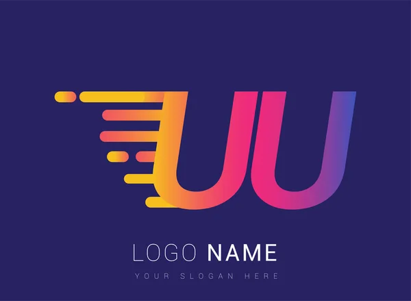 Initial Letter Speed Logo Design Vorlage Logo Firmenname Gelb Magenta — Stockvektor