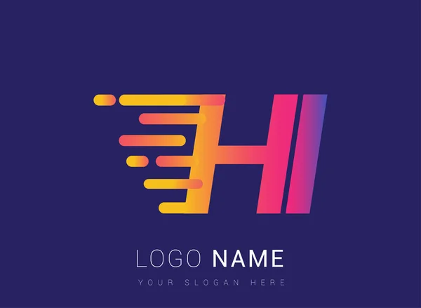 Initial Letter Speed Logo Design Vorlage Logo Firmenname Gelb Magenta — Stockvektor