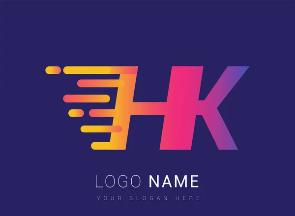 Initial Letter Speed Logo Design Vorlage Logo Firmenname Gelb Magenta — Stockvektor