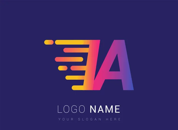 Начальное Письмо Скорость Логотип Дизайн Шаблон Логотип Название Компании Цветной — стоковый вектор