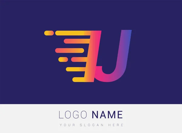 Initial Letter Speed Logo Design Template Logo Firmenname Gelb Magenta — Stockvektor