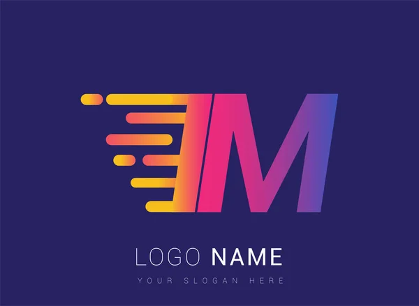 Initial Letter Speed Logo Design Template Logo Firmenname Gelb Magenta — Stockvektor