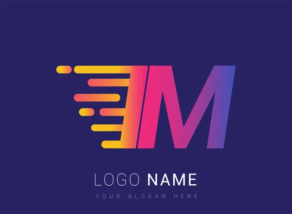 Carta Inicial Velocidade Logo Design Modelo Logotipo Nome Empresa Colorido — Vetor de Stock