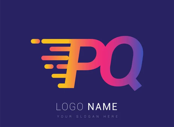 Initial Letter Speed Logo Design Vorlage Logo Firmenname Gelb Magenta — Stockvektor