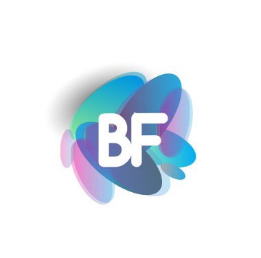 Renkli arka planlı BF logosu, yaratıcı endüstri, web, iş ve şirket için harf kombinasyonu tasarımı.