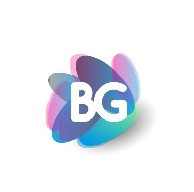 Renkli arka planlı BG logosu, yaratıcı endüstri, web, iş ve şirket için harf kombinasyonu tasarımı.