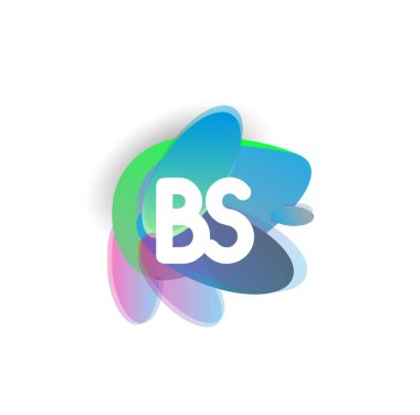 Renkli arka planlı BS logosu, yaratıcı endüstri, web, iş ve şirket için harf kombinasyonlu logo tasarımı.