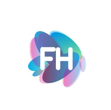 FH harfi logosu rengarenk arka planı, yaratıcı endüstri, web, iş ve şirket için harf kombinasyonu tasarımı.
