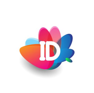 Renkli arkaplanı olan harf kimlik logosu, yaratıcı endüstri, web, iş ve şirket için harf kombinasyonu tasarımı.